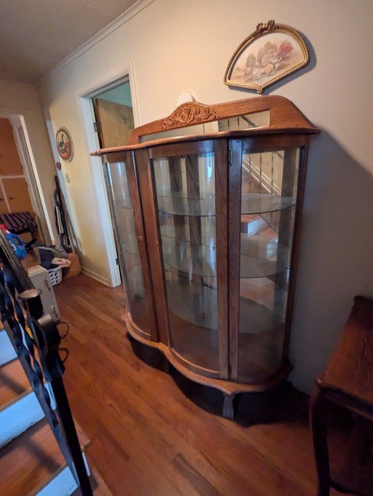 Extra Wide Oak China Cabinet