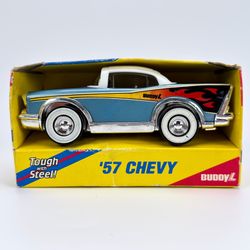 1957 Chevy Belair Buddy L Tough Pressed Steel Light Blue New Old Stock 1989 New