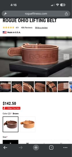 Rogue Ohio Lifting Belt, Size S, Like New