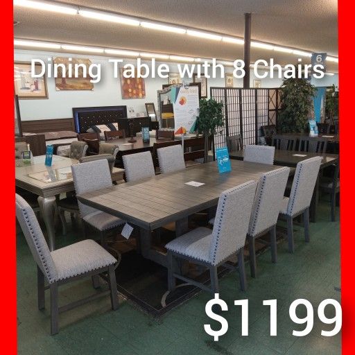 🤩 Dining Table With 8 Chairs
