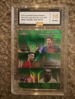 Messi Ronaldo Pele 4/5 card GEM MINT 10!!