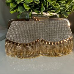 Gold and silver rhinestone clutch bag #glamorous #partyaccessory