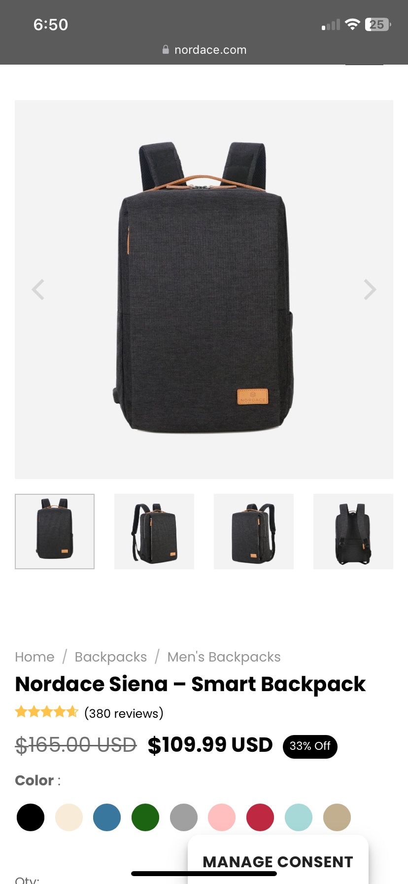 Nordace Smart Charging Backpack