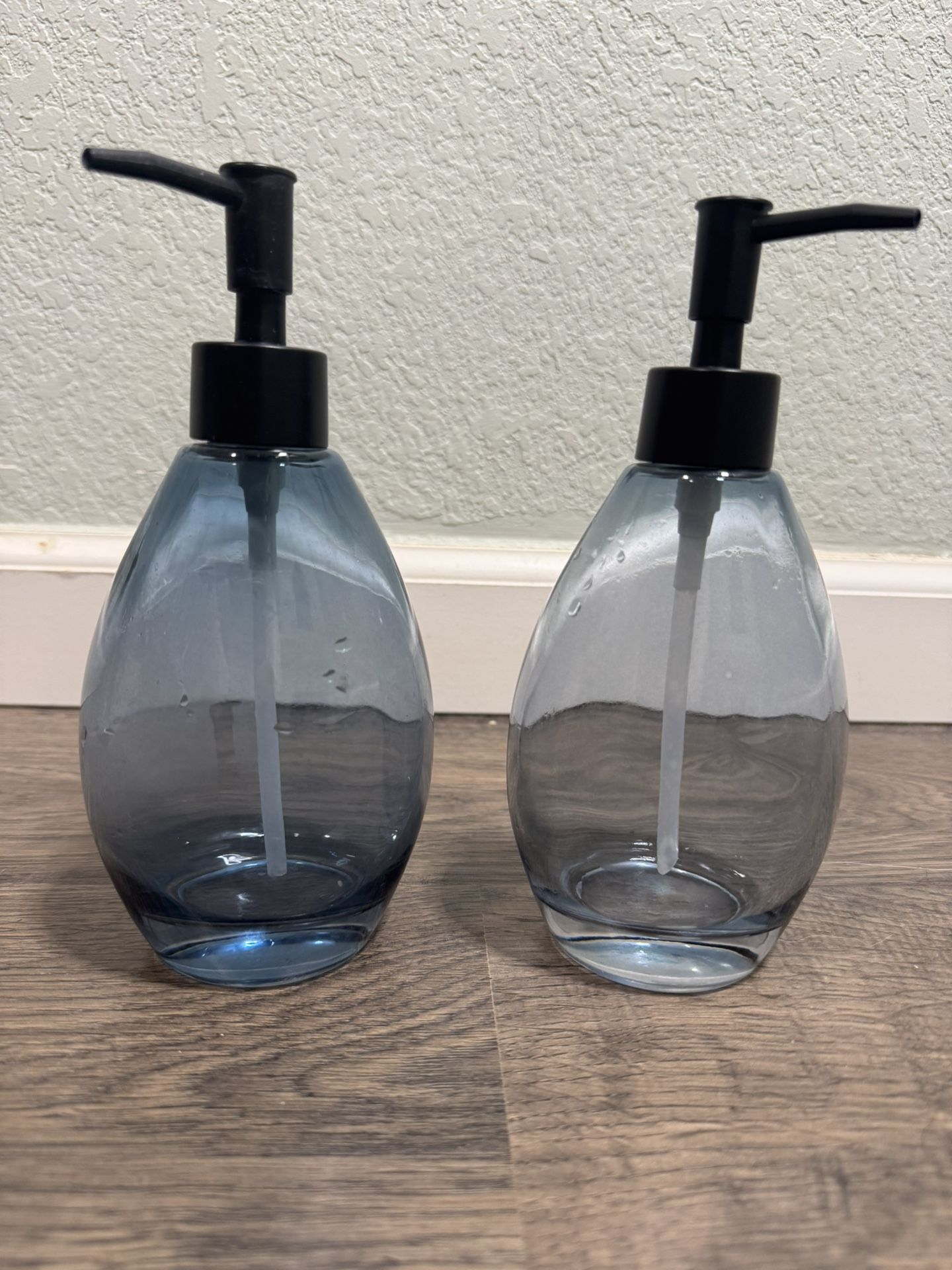 Set of 2 Glass Soap Dispensers – Modern Bathroom/Kitchen