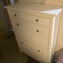 White IKEA Shoebox Cabinet with Top Drawer - Mounts to Wall - Holds Approx. 12 Shoes