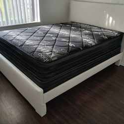 $360 Queen Bed Frame With Mattress And Box Spring Brand New Free Delivery 