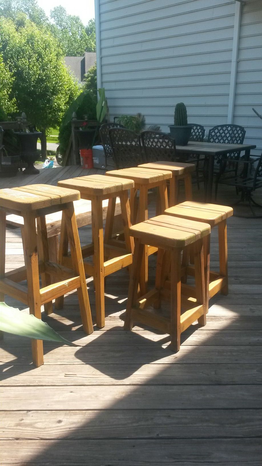 Only 2 left solid wood short stools