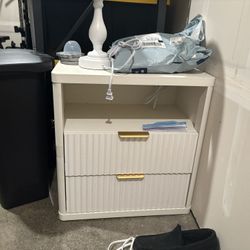 King Bed Frame, Matching Night Stand And Touch Lamp 