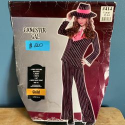HALLOWEEN MOBSTER GANGSTER KIDS SIZE LARGE 12-14 COSTUME 