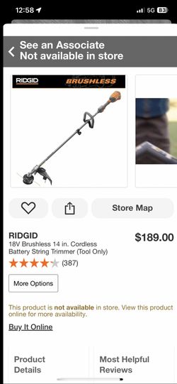 RIDGID 18V Brushless 14 in. Cordless Battery String Trimmer (Tool Only)