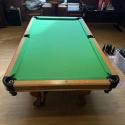 8’ Imperial International Solid Oak Pool Table + Spectator Set