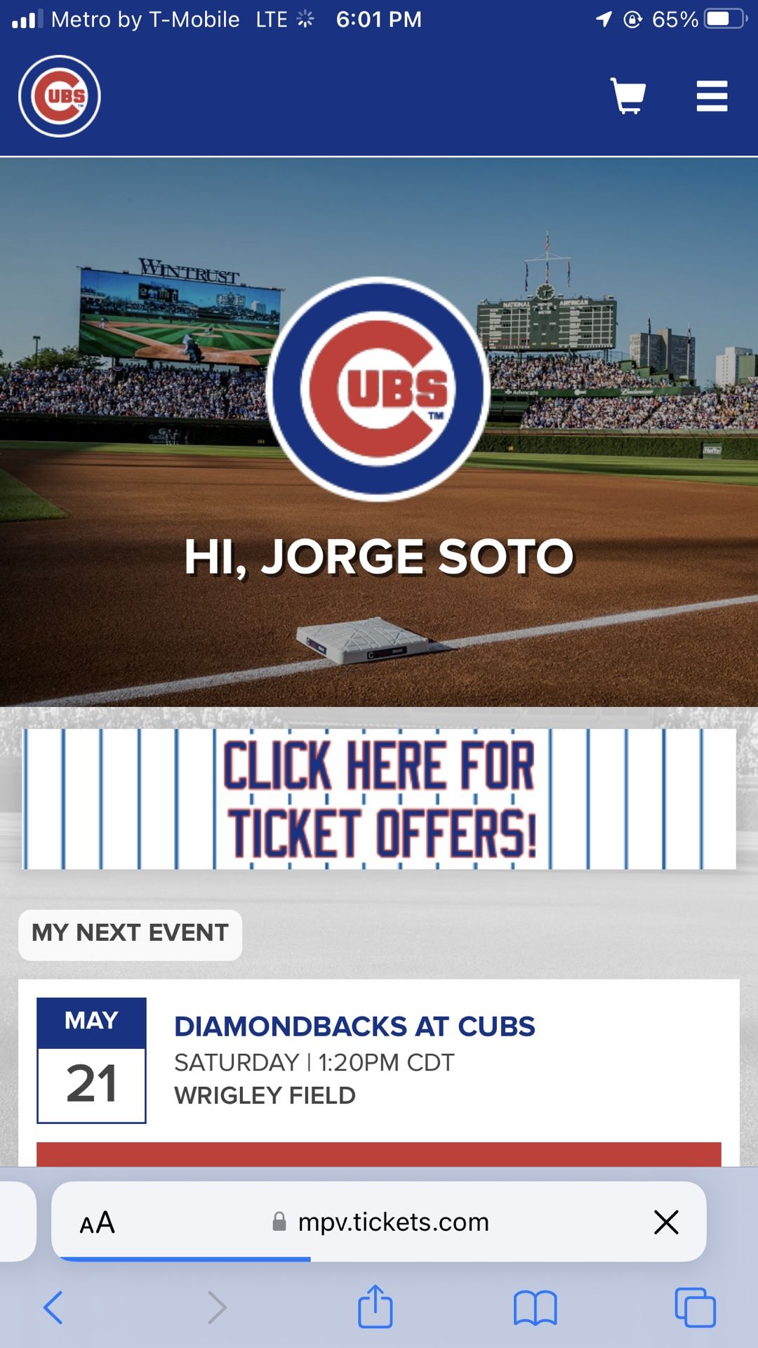 Chicago cubs Vs Arizona Diamondbacks