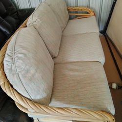 Rattan Couch And Table 