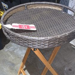 Gray Wicker Table