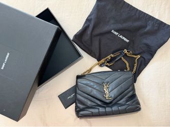 Saint Laurent Toy LouLou Black Quilted Leather Crossbody Purse