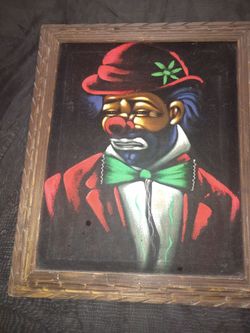 Clown painting on velvet