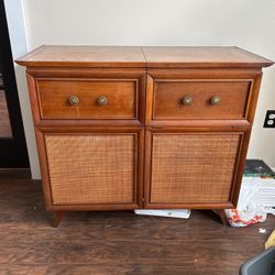 Antique Radio And Record Cabinet
