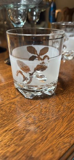 LOWER PRICE Vintage Set Of 4 Covetro Made In Italy Frosted Barware Glass Tumblers, Whiskey-Rocks Glasses $15