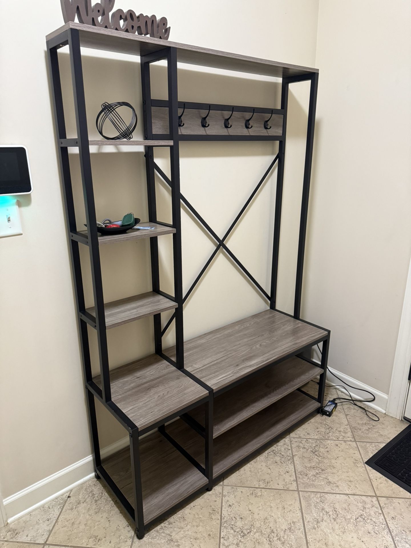 Hall Tree 47.2” wide with Bench And Shoe Storage