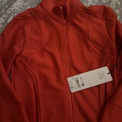 Womens Alo Airlift Ignite Zip Up Jacket - Bright Red