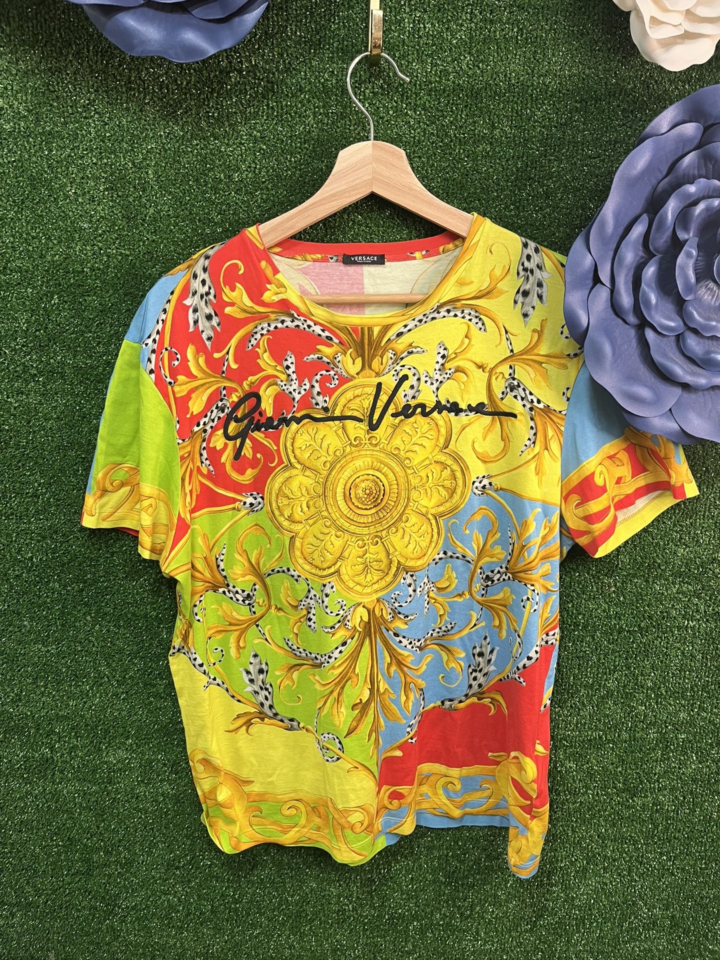 Versace Barocco Acanthus Multicolor T shirt Size 42