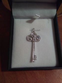 Sterling Silver Key Lock Charm 1.75in