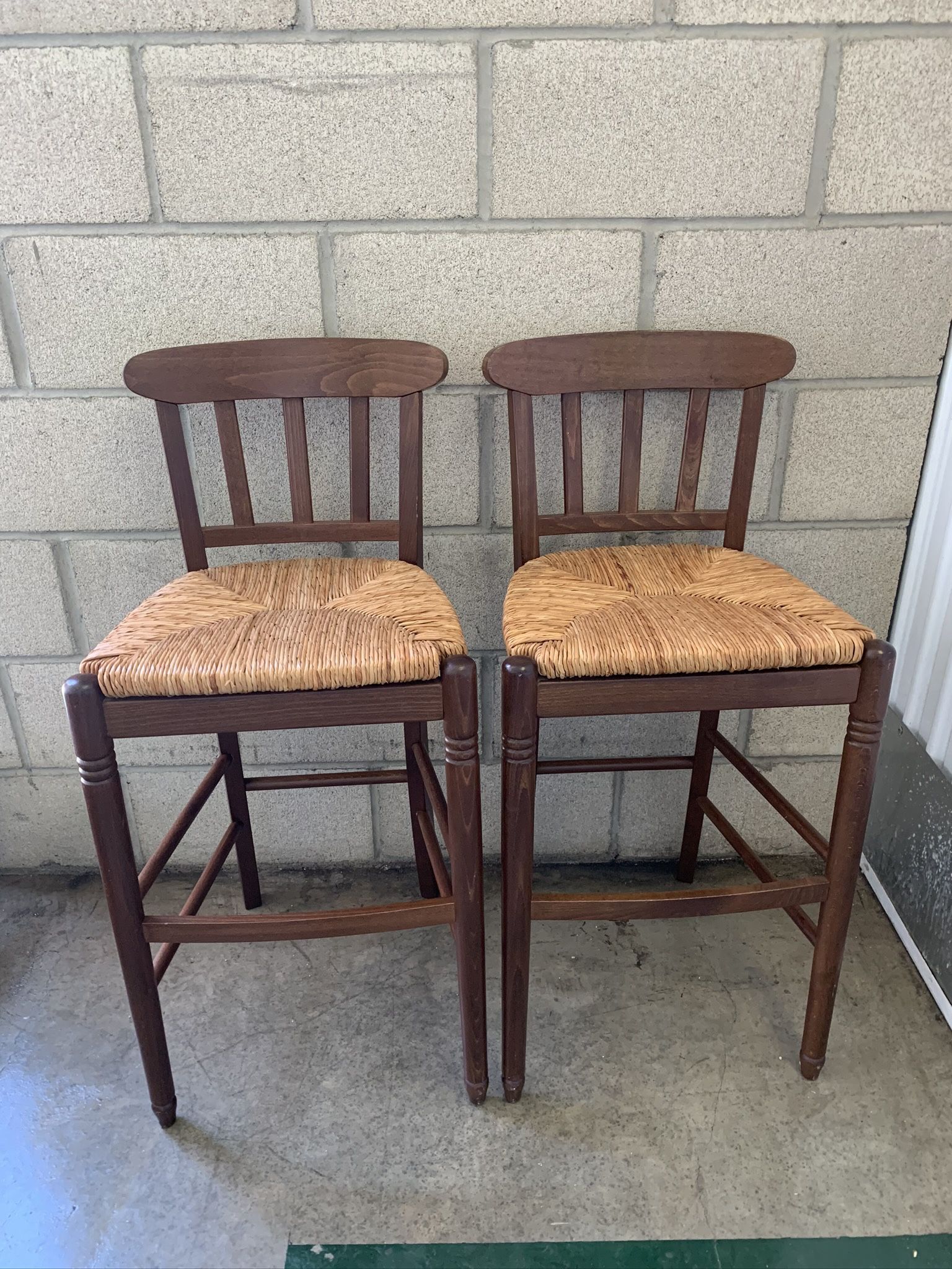 Vintage Cane Seat Bar Stools