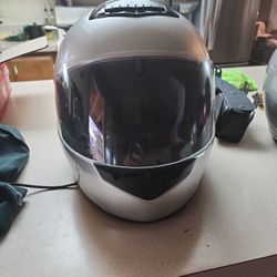 2 Motorcycle helmets.