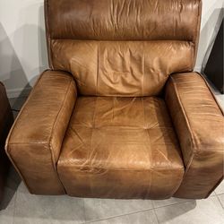 Power leather recliner