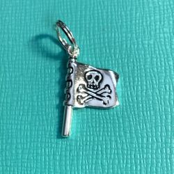 Pirate Flag Dyer Silver Charm 