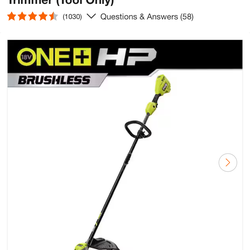 New Ryobi 18V Brushless String Trimmer (Tool Only) – $140 OBO