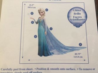 Disney Frozen Elsa Giant Wall Stickers with glitter