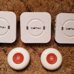 CallToU Wireless Caregiver Pager Smart Call System 2 SOS Call Buttons/Transmitters 3 Receivers   Ig