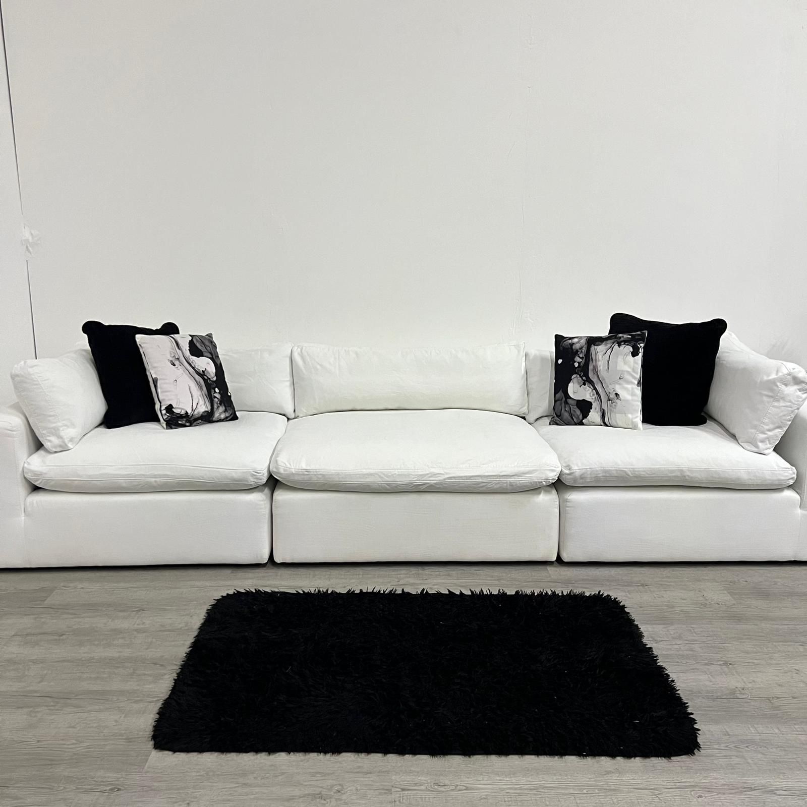 MODULAR SOFA WHITE FABRIC CLOUD COUCH MODANI FREE DELIVERY for