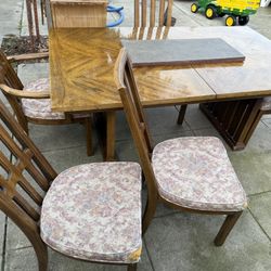 FREE Heavy Wood Table W/ Chairs