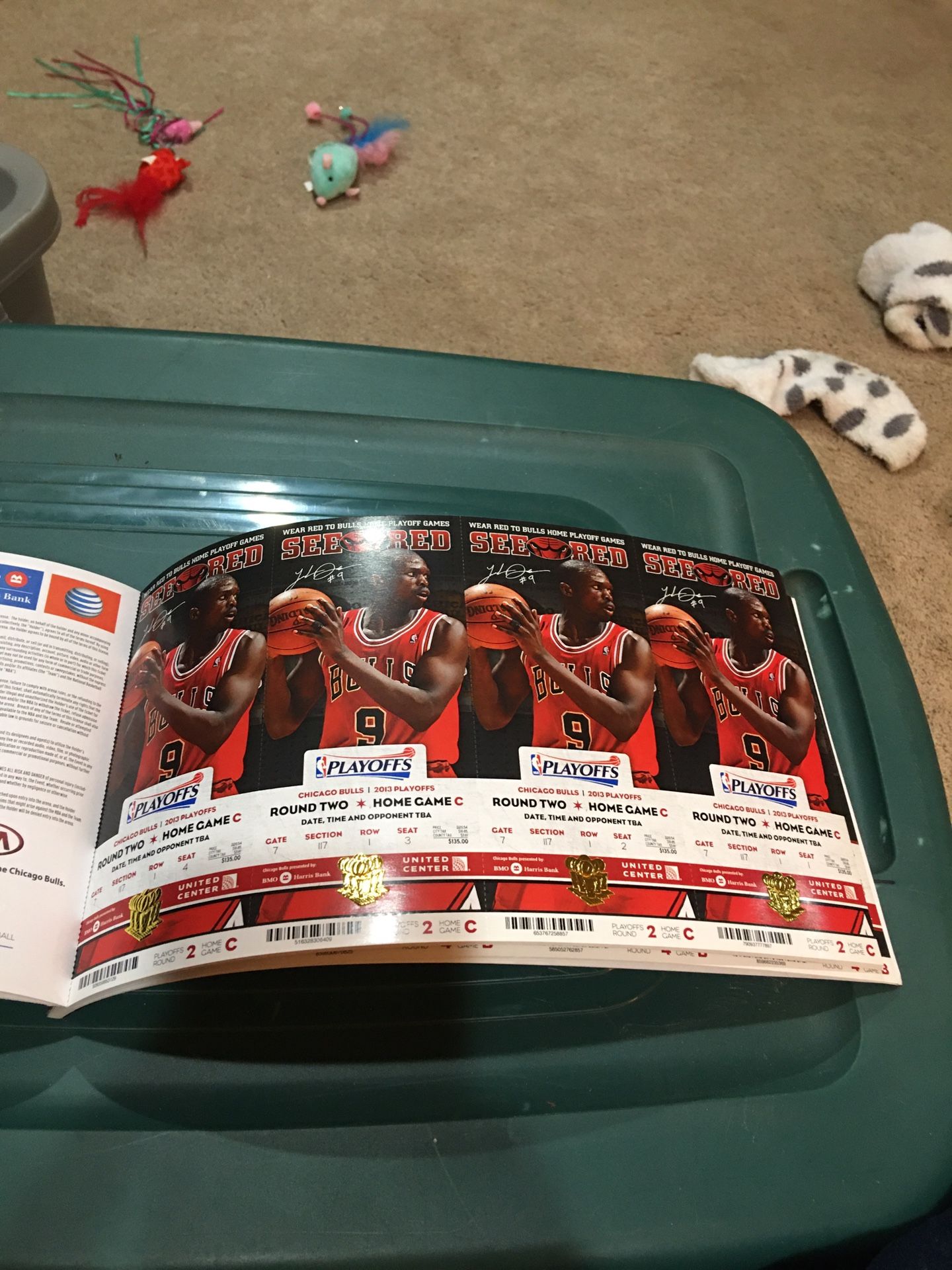 Official Chicago Bulls 2013 NBA Playoff Ticket Stubs Booklet Full Booklet  With Tickets, image size:1440x1920