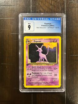 Espeon Neo Discovery 1st Edition Regular ENG 2001 20/75 CGC 9 Mint