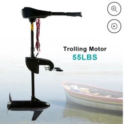 55 Lbs. Thrust Electric Transom Mounted Trolling Motor Fishing Boats Saltwater Freshwater 28 In. Shaft