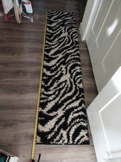 Shag zebra runner rug