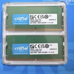 Crucial 2x8GB DDR5 SODIMM Memory Ram