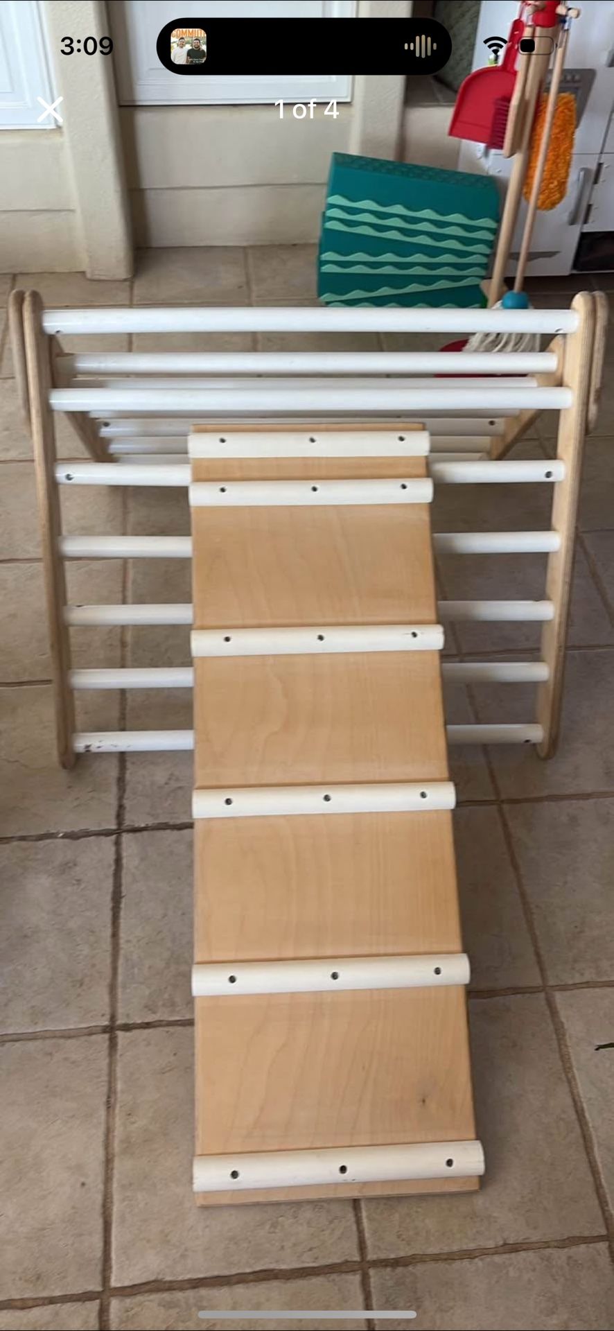 Lily and River pikler climbing triangle