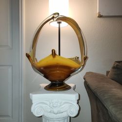 Art Deco 1930s Hand-made Glass Basket