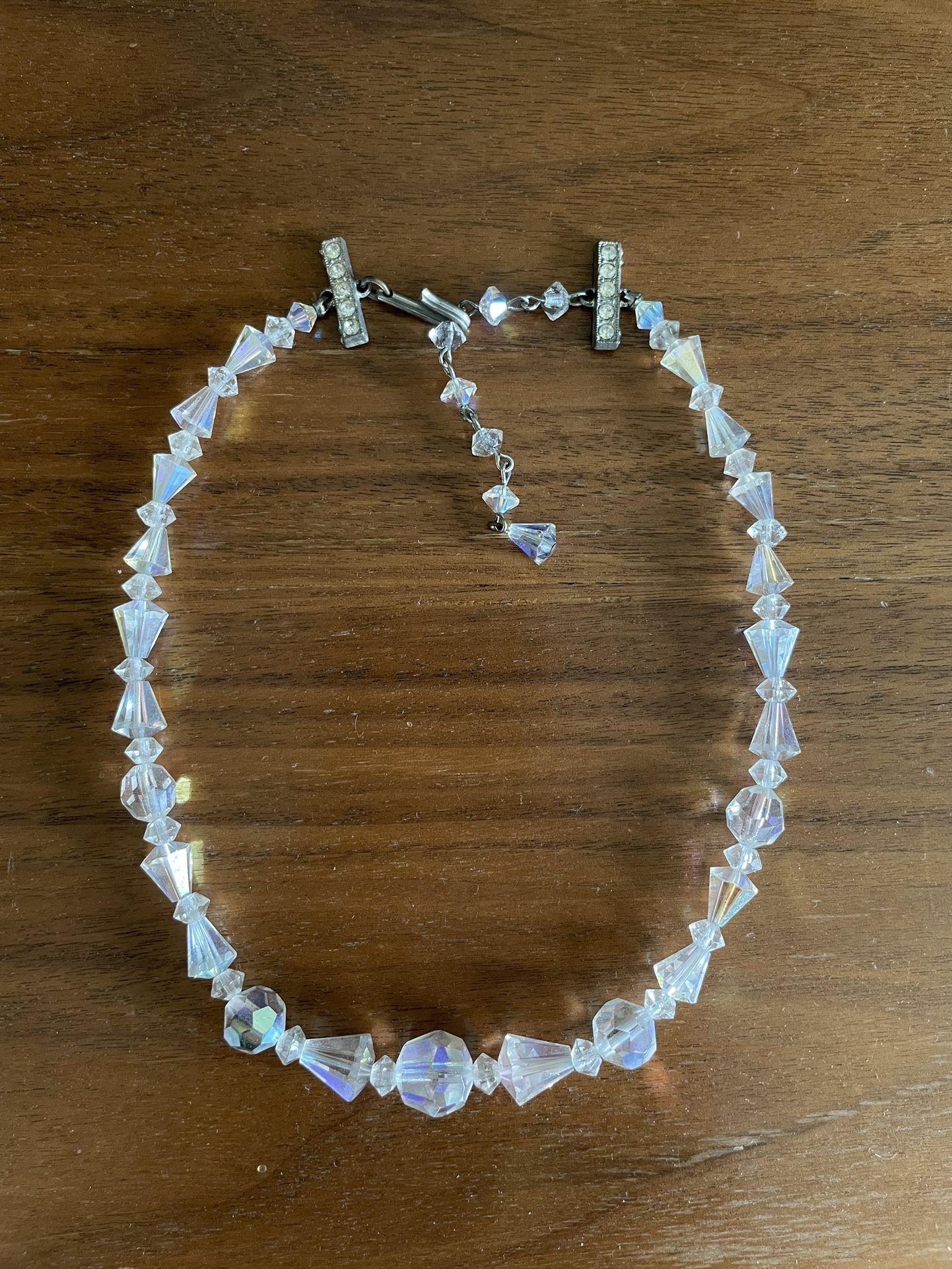 Vintage Iridescent Crystal Choker Necklace