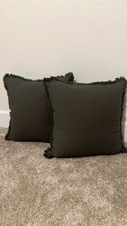 Dark olive green pillow covers set of 2