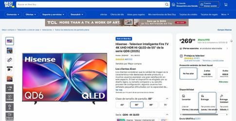 Hisense 55" Class QD6 Series QLED 4K Smart Fire TV