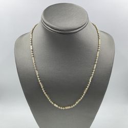 14KT YELLOW GOLD 20” BEADED BAR LINK CHAIN 2.5MM 11.3GR