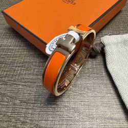 Hermes Clic H Orange with Gold Bracelet