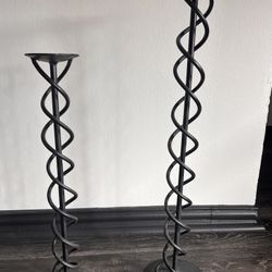 2 2 Tall Modern Farmhouse metal spiral candlesticks candle holders 