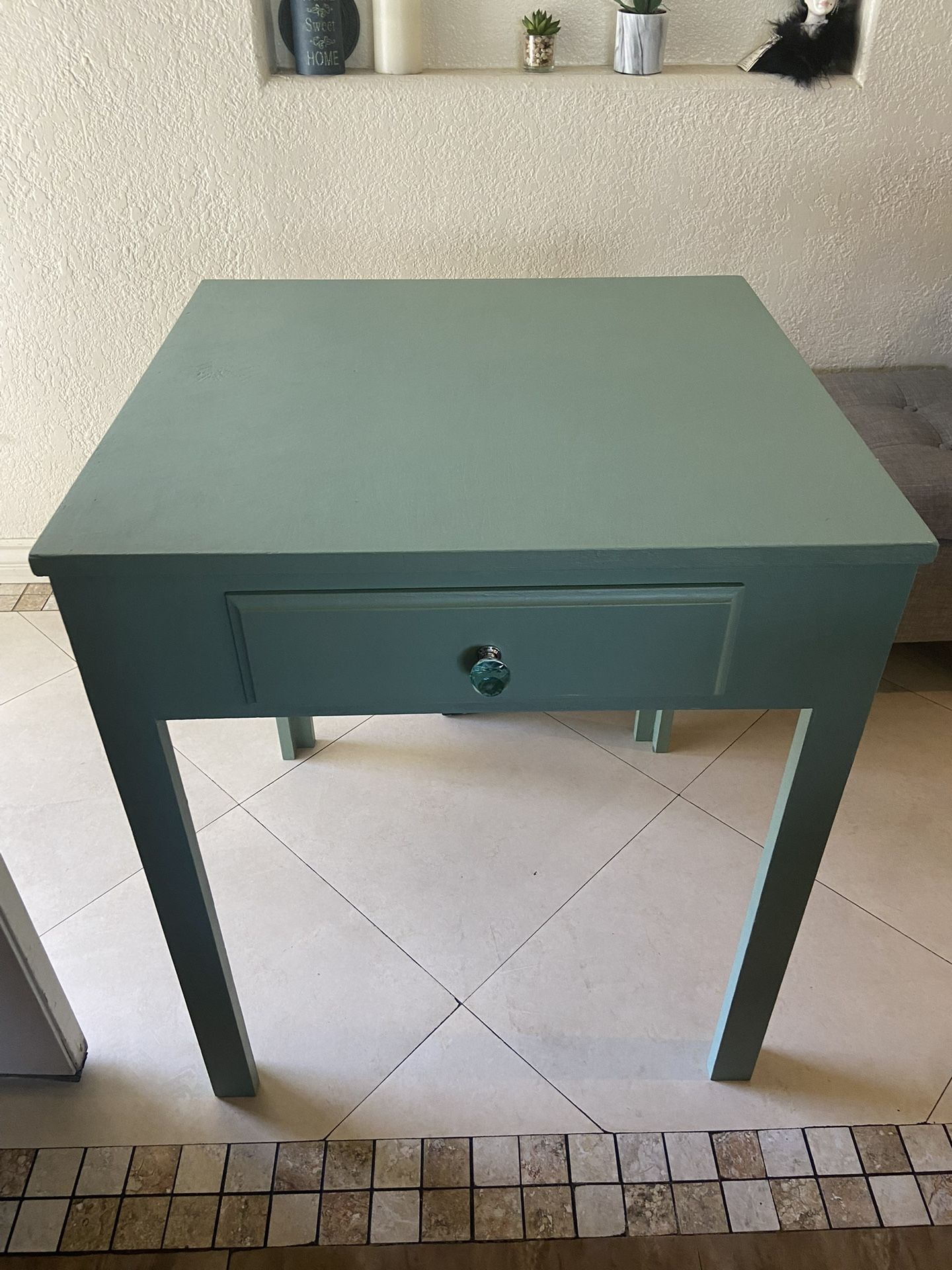 Antique Wooded Medium End Table Newly Painted