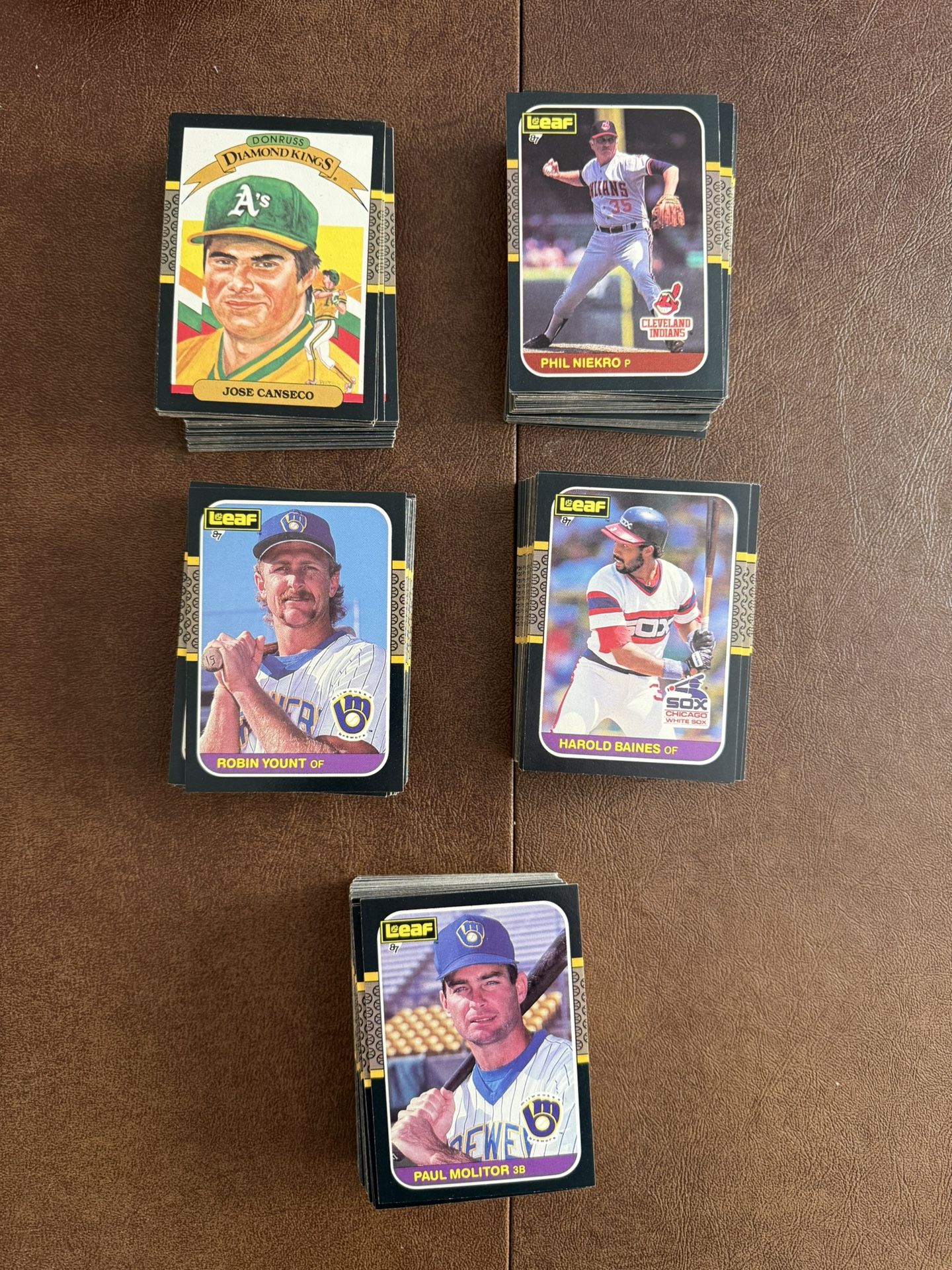 Lot Of 250+ 1987 Donruss leaf Canadian Baseball Cards Including Rookies And Hall Of Famers